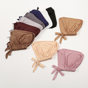 Hijab Istantaneo in Tinta Unita con Sottocappuccio, Turbante Musulmano per Donne, Cappuccio Interno in Modal - Product Image 2