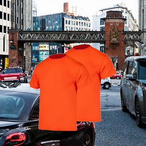 เสื้อยืดสะท้อนแสงสำหรับงานก่อสร้าง แขนสั้น ระบายอากาศ แห้งเร็ว ผลิตจากโพลีเอสเตอร์ มาตรฐาน ANSI Class 1 Hi Vis ของสหรัฐอเมริกา - Product Image 3