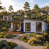 Maison Modulaire Préfabriquée à un Étage avec Toit Incliné et Finitions Personnalisables pour Développements Résidentiels