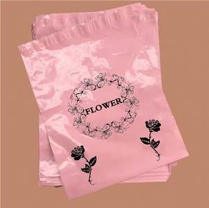 Sac de courrier rose « Merci » 10x13 avec logo personnalisé imprimé, pour envoi de colis, emballage d'expédition, sacs postaux, pochettes en polyéthylène avec poignée - Product Image 5