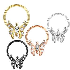 Orecchini Daith 16G in Acciaio Inossidabile, Gioielli per <span class=keywords><strong>Piercing</strong></span> a Cerchio per Cartilagine, Helix, <span class=keywords><strong>Trago</strong></span>, Naso, 8MM 10mm, Placcati <span class=keywords><strong>Argento</strong></span>, Oro, Oro Rosa, Nero - Product Image 1