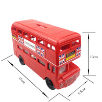 Coffret de rangement pour monnaie en plastique en forme de bus rouge à deux étages, souvenir de Londres, tirelire portable de haute qualité