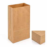 Sacs en papier kraft à fond carré, résistants à la graisse, jetables, pour emballages alimentaires à emporter