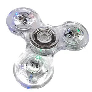 Spinner de mano con luz LED luminosa, Spinner que brilla en la oscuridad, EDC, Figet, Spiner, alivio del estrés, Juguetes