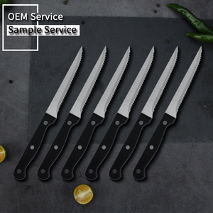 Full-tang maniglia seghettato coltelli disossamento set nero coltello da bistecca - Product Image 5