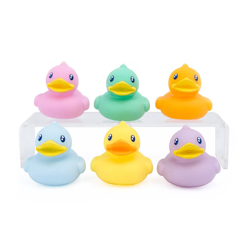 Juguete amigable Animal Mini vinilo juguetes goma pato flotante bañera Squeeze Squeaky baño pato