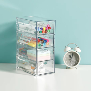 Fashion <strong>Drawer</strong> Pen Holder Plastic Vanity Jewelry Makeup Organizer <strong>Storage</strong> Box <strong>Clear</strong> Cosmetic Display <strong>Case</strong> - Product Image 1