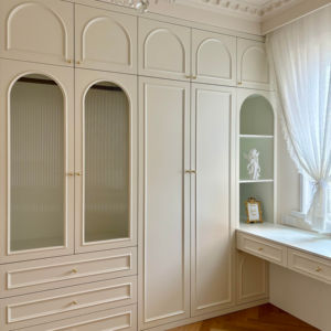 U Shape Modern Bed Room Wardrobe Closet With Dressing Table Cabinet Guangzhou <b>Bedroom</b> Furniture Home Furniture Wooden - Product Image 1