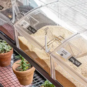 ECOBOX Supermarket Bulk tampilan makanan plastik tempat penyimpanan makanan dan wadah untuk permen