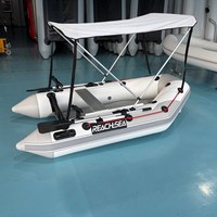 RSMam270 Bateau pneumatique gonflable de 270 cm avec support pour canne à pêche et auvent