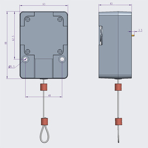 Xxh-new chống trộm báo động dây kéo công cụ Chống mất dây dây khóa bền Kính thiên văn hình chữ nhật Chống Trộm hộp kéo - Product Image 4