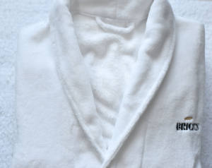 All'ingrosso personalizzato Logo pile termico di lusso nero pantofole <span class=keywords><strong>accappatoio</strong></span> con la caratteristica di smaltimento 280GSM <span class=keywords><strong>tessuto</strong></span> - Product Image 6