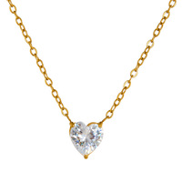 Collier en diamant cultivé en laboratoire DK Heart avec or 18 carats, cadeau de mariage, offre directe d'usine