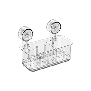 Suction Mounted Cosmetic Storage Box Rectangular Clear For Bathroom Skincare Draining Rack No Drill Installation - Product Image 5