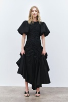 OUDINA Vente en gros Robes pour femmes élégantes de haute qualité à manches bouffantes, plissées, irrégulières, longues, décontractées, grandes tailles