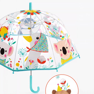 Paraguas transparente Djeco para niños, 8 varillas, apertura manual, protección solar y contra la lluvia, para niñas de 2 a 8 años, uso escolar - Product Image 2