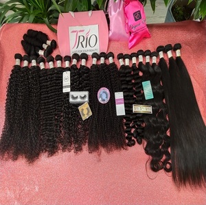 Vendeurs de paquets de cheveux indiens bruts naturels, vente <span class=keywords><strong>en</strong></span> gros de paquets de cheveux humains vierges alignés sur les cuticules armure, extension de cheveux humains bon marché - Product Image 6