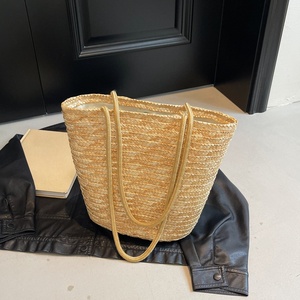 High-End Handmade Women's Spring 2026 Large Capacity <b>Tote</b> Bag French Lazy Style Shoulder Handbag Raffia Beach Bag - Product Image 5