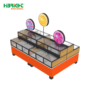 Étagère de présentation de bonbons pour supermarché personnalisée avec boîte lumineuse LED et compartiments en acrylique pour magasin de détail - Product Image 1