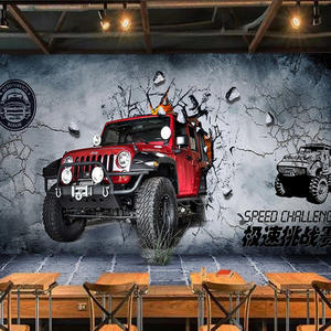 Peinture murale personnalisée style rétro <span class=keywords><strong>3D</strong></span> peinture de <span class=keywords><strong>voiture</strong></span> murale cassée affiche fond décor chambre bar restaurant café <span class=keywords><strong>papier</strong></span> <span class=keywords><strong>peint</strong></span> - Product Image 1