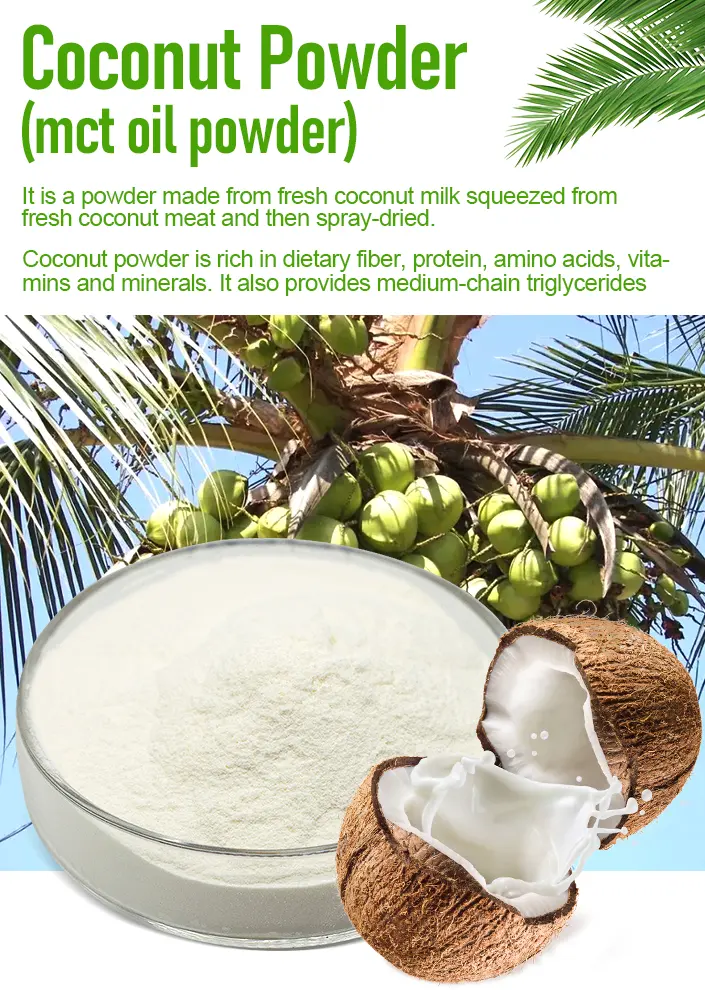 Factory direct sales organic pure nature coconut milk powder 70% mct oil powder in bulk