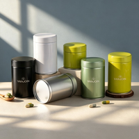 Boîtes en fer blanc de 400 ml de qualité alimentaire pour thé, épices et café, avec logo personnalisé, pour matcha, emballage métallique hermétique en fer blanc, vente en gros