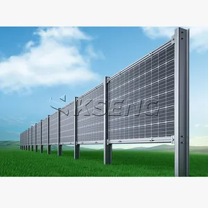 부하 발전소 태양열 Pv 장착 시스템 수직 이안면 태양 펜싱 시스템