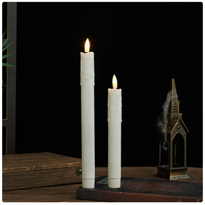Vela Electrónica Blanca de 25 cm con Efecto de Llama Móvil, Funciona con Pilas, para el Hogar y la Cena - Product Image 4