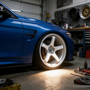 Viaol Custom Size Lightweight 5 Spoke Deep Lip <strong>White</strong> Forged <strong>Wheels</strong> 5x112 5x114.3 5x120 for Sports Car Racing Car BMW Audi - Product Image 1