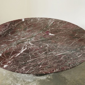 Tavolo da pranzo in marmo di lusso Rosso italiano Levanto tavolo artistico rotondo di design per le case moderne - Product Image 5