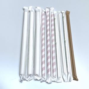 หลอดดูดน้ำกระดาษลายทางหลากสีแบบใช้แล้วทิ้ง เป็นมิตรกับสิ่งแวดล้อม - Product Image 5