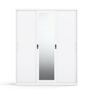 Armoire en acier imprimée avec miroir et portes coulissantes 1500 mm pour chambre à coucher - Product Image 1