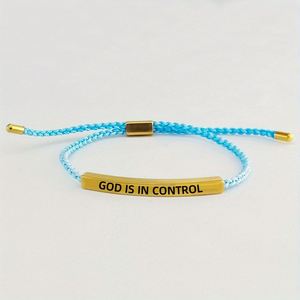 Bracelet élégant et inspirant « Dieu est au contrôle » avec inscription gravée pour femmes et hommes, bracelet ajustable, bijoux cadeaux - Product Image 6