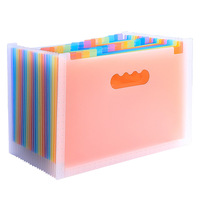 Caja de Almacenamiento de Archivos de PP Impermeable de Gran Capacidad, Carpeta Expandible Tipo Acordeón Portátil con Bolsillos Arcoíris, Impresión Personalizada