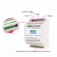 Module compteur d'impulsions 2DI 2DO avec contrôle ASCII, RS485 ModBus programmable