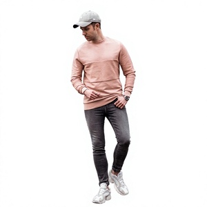 Unisex <b>Black</b> Cotton Blend Oversized Anti-Pilling Lined Front Custom Logo Long Sleeve Crew Neck Pullover <b>Sweatshirt</b> Casual - Product Image 2