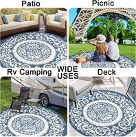 BSCI audit rond PP paille tapis cercle Camping extérieur tapis polypropylène tapis Patio extérieur tapis