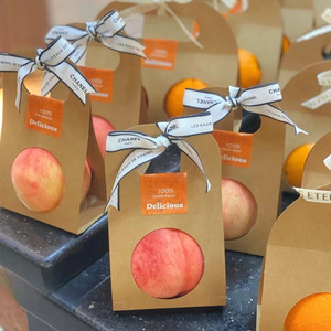 Boîte créative en papier kraft avec poignée pour emballage de pomme <span class=keywords><strong>orange</strong></span> - Product Image 2