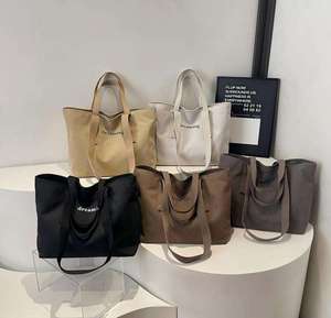 Fashion Zipper Handbag Canvas Printed Women's Cotton Canvas Handbag Customizable Shopping <b>Bag</b> - Product Image 1