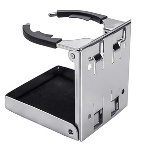 Nuovo Portabicchieri Pieghevole in Acciaio Inox 316 di Grado Marino, Lucidato a Specchio, per Accessori Interni di Cabine Nautiche - Product Image 3