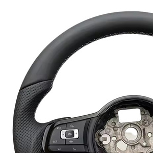 Volante de cuero completo de estilo deportivo para Volkswagen VW <span class=keywords><strong>Golf</strong></span> Mk7 <span class=keywords><strong>GTI</strong></span> <span class=keywords><strong>Golf</strong></span> R Polo GTE Passat Jetta accesorios de coche personalizados - Product Image 2