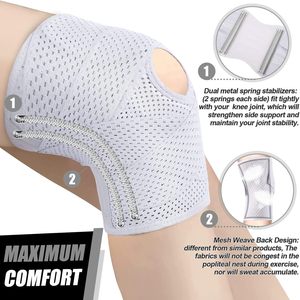 Attelle de genou pour la douleur au genou, genouillère réglable avec stabilisateurs latéraux, bandage ultra-doux pour le sport, la course à pied, déchirure du ménisque - Product Image 3