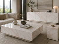 Dalles de marbre onyx rouge avec veines rouges linéaires pour plans de travail de cuisine, murs de douche, tables à manger, dessus de meubles de salle de bain, tables d'appoint