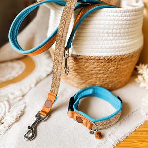 Nefes süper rahat ayarlanabilir Boho dokuma köpek koşum hiçbir çekme yelek özel neopren köpek koşum ve tasma Set - Product Image 5