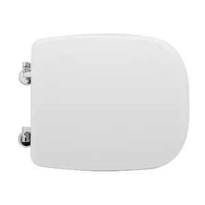 Asiento de inodoro para Duravit D Code Shape 6, blanco, con bisagras de expansión en forma de C, 50.5 cm de longitud - Product Image 1