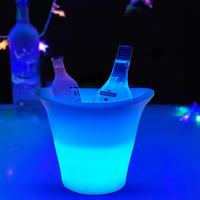 Seau à glace lumineux à LED pour fête Seau à bière Glorifier personnalisé Champagne Vodka Seau à glace à LED Bouteille Seau à glace en plastique pour cadeaux
