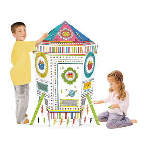 Mainan Anak-anak Gambar 3D Roket Besar, Kit Mainan Swakriya dengan Kotak Musik Ringan - Product Image 1