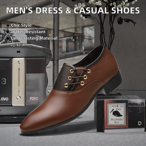 Mocasines de Piel Sintética con Cordones para Hombre, Zapatos de Negocios y Boda, Punta Cerrada, Tallas Grandes 38-48 - Product Image 2