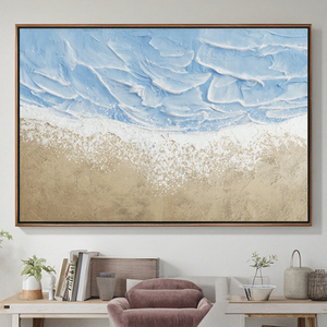 Ocean Wave Thick Art Artista simple 100% pintado a mano de alta calidad decoración del hogar pintura al óleo abstracta moderna - Product Image 1