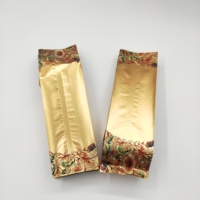 Prix bas, sachet debout à soufflet latéral en BOPP, couleur or, impression en gravure, sachet d'emballage pour thé, pour aliments en conserve et chewing-gum